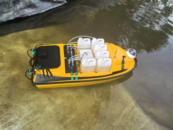 An unmanned patrol water sampling vessel on the water - Image 2