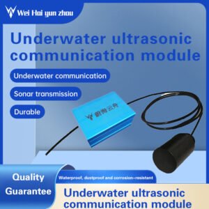 The Weihai Yunzhou underwater ultrasonic communication module features 360° omnidirectional communication, IP68 water resistance and 20m water resistance